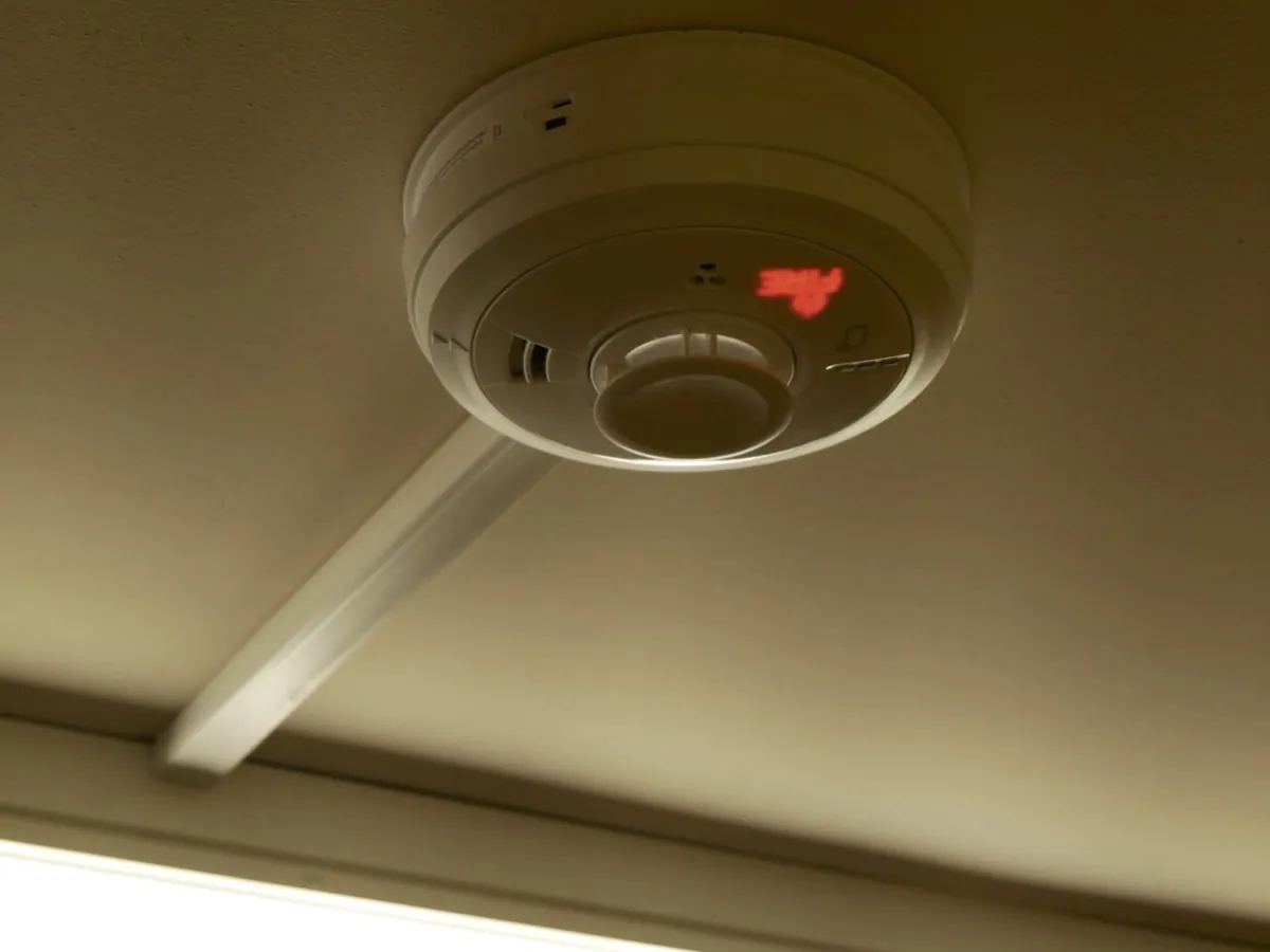 Aico alarm showing FIRE